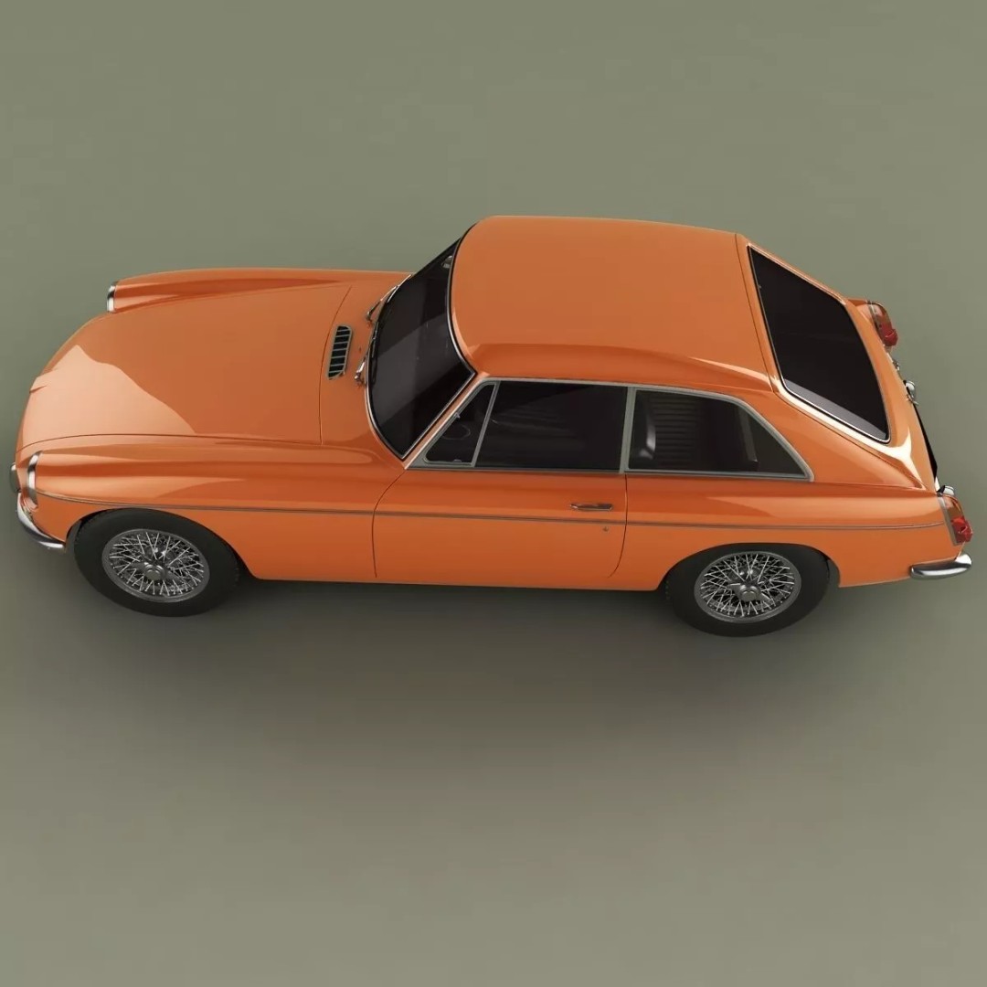 MG MGB GT 3D Model – High Poly Classic Coupe, FBX & OBJ - View 8