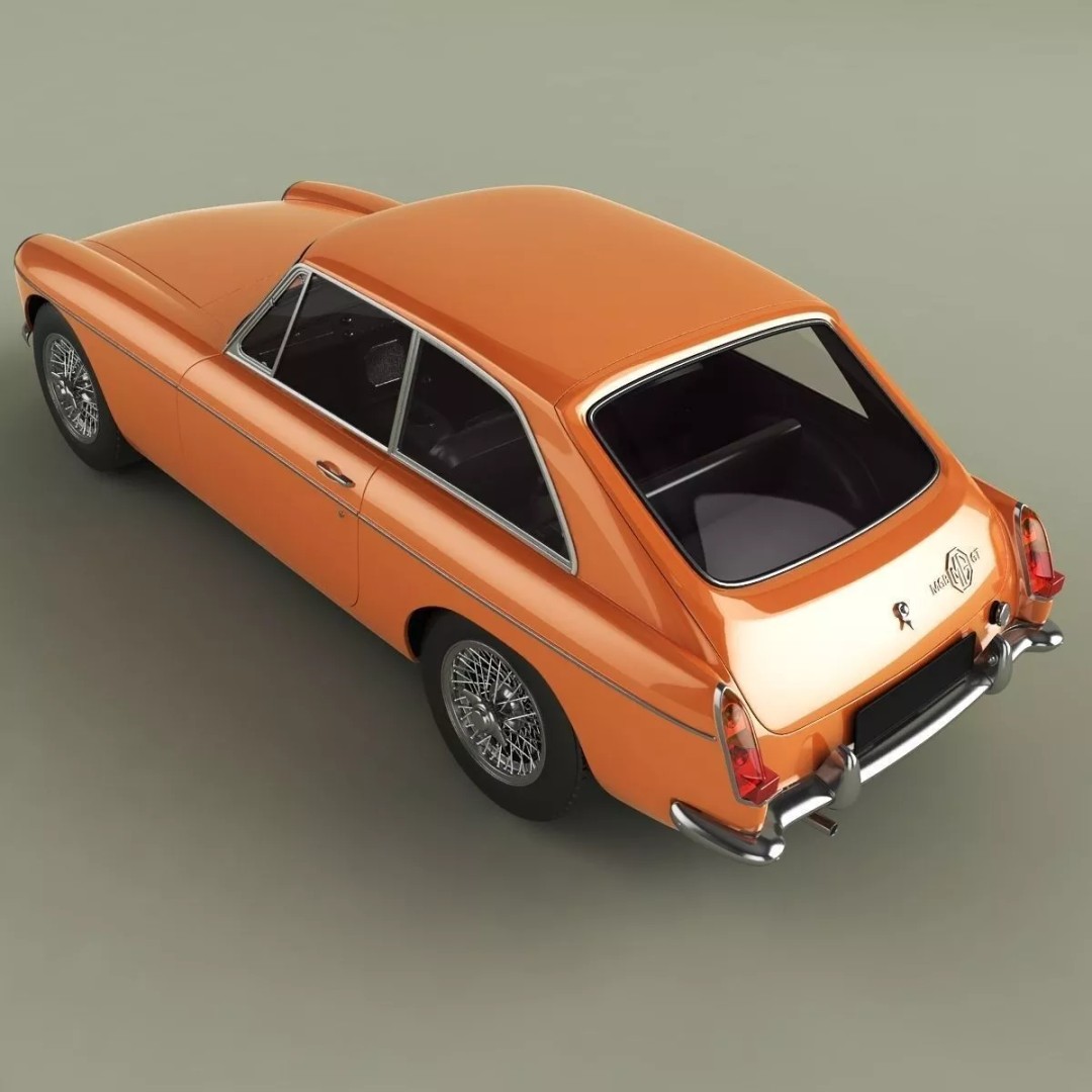 MG MGB GT 3D Model – High Poly Classic Coupe, FBX & OBJ - View 9