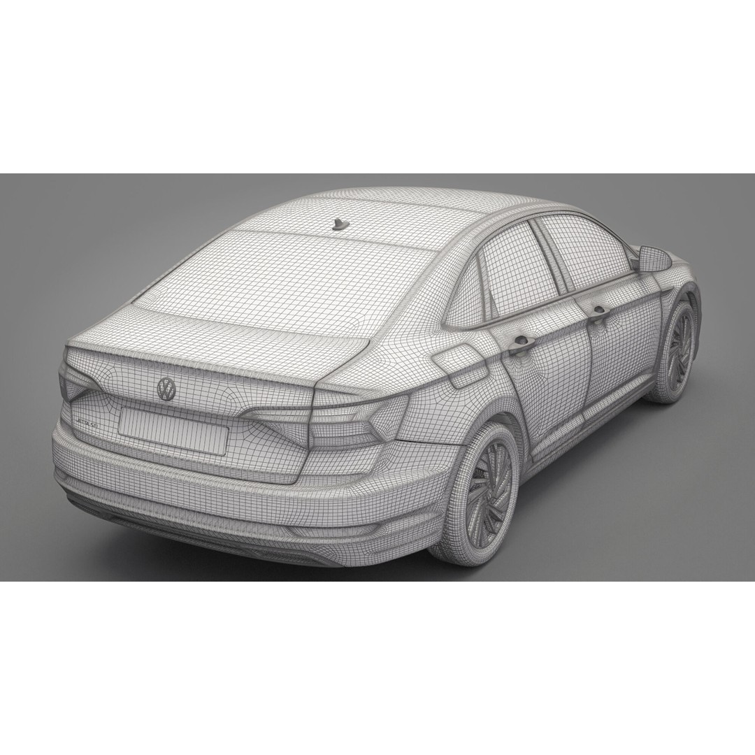 Volkswagen Jetta 2018 3D Model – High Poly Car Asset, FBX, OBJ