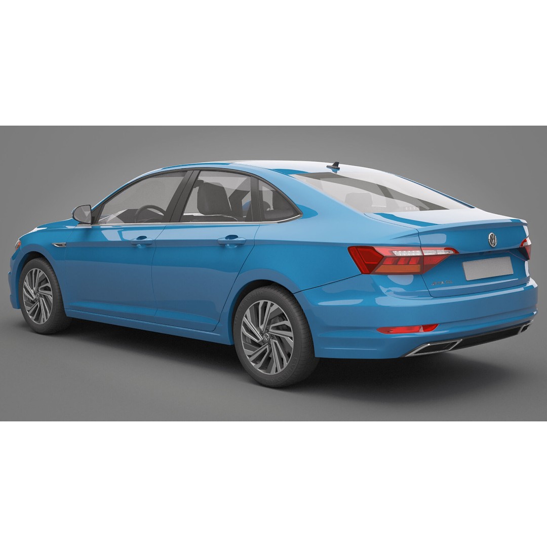 Volkswagen Jetta 2018 3D Model – High Poly Car Asset, FBX, OBJ - View 11