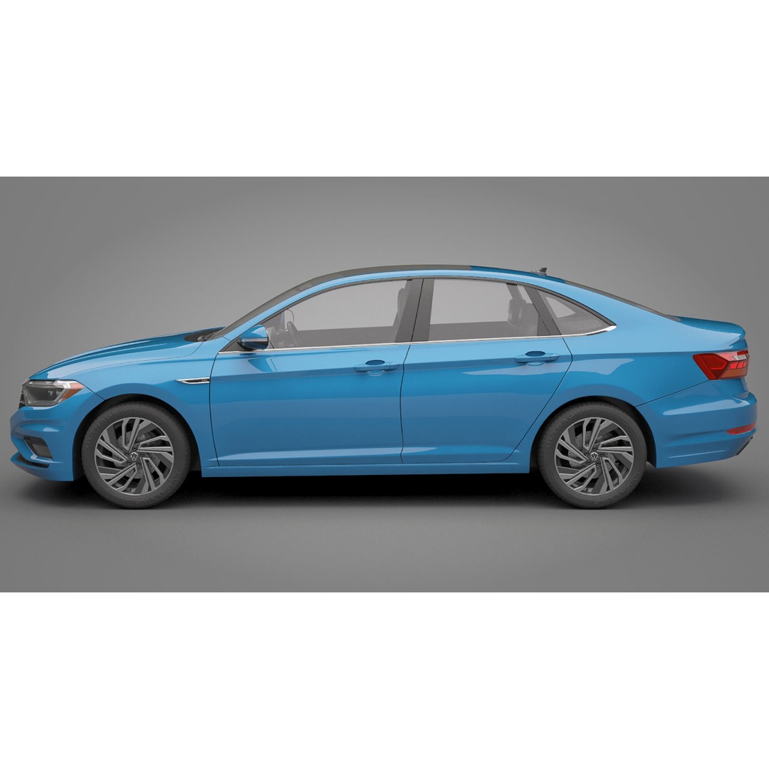 Volkswagen Jetta 2018 3D Model – High Poly Car Asset, FBX, OBJ - View 12