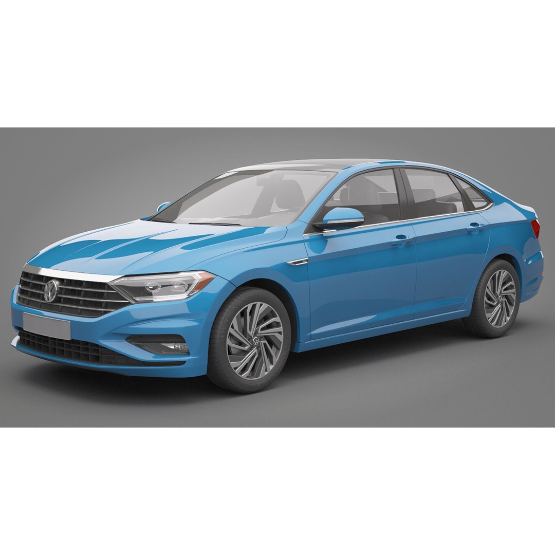 Volkswagen Jetta 2018 3D Model – High Poly Car Asset, FBX, OBJ - View 13