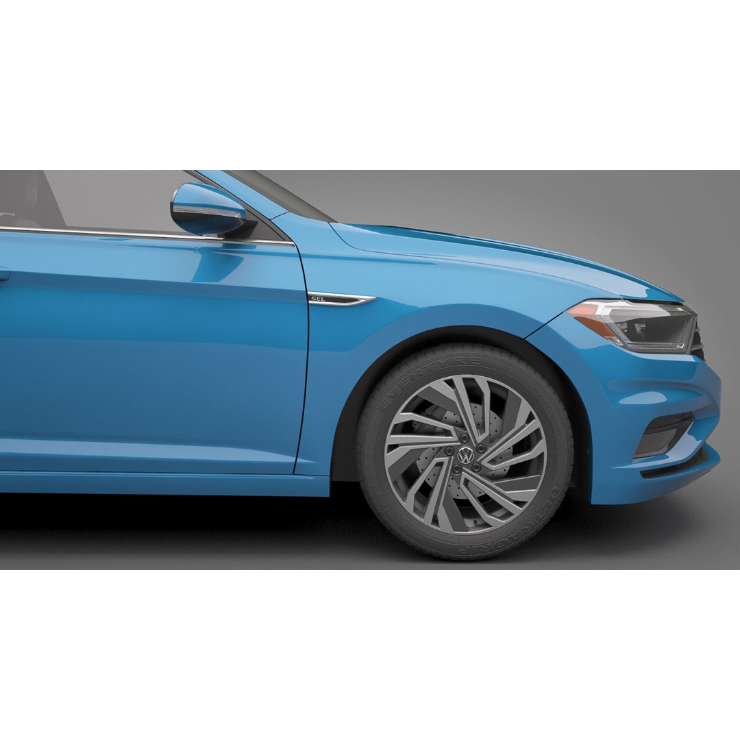 Volkswagen Jetta 2018 3D Model – High Poly Car Asset, FBX, OBJ - View 14