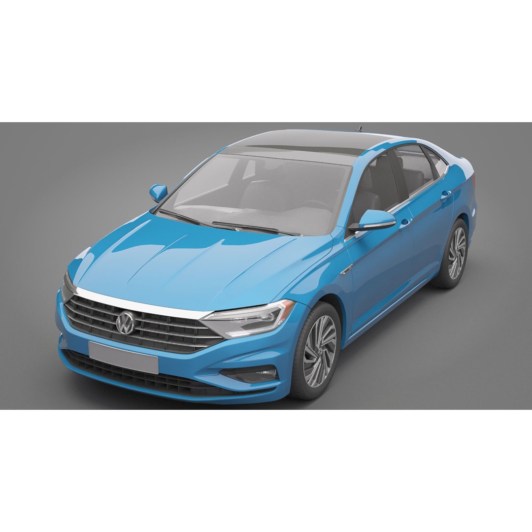 Volkswagen Jetta 2018 3D Model – High Poly Car Asset, FBX, OBJ - View 18