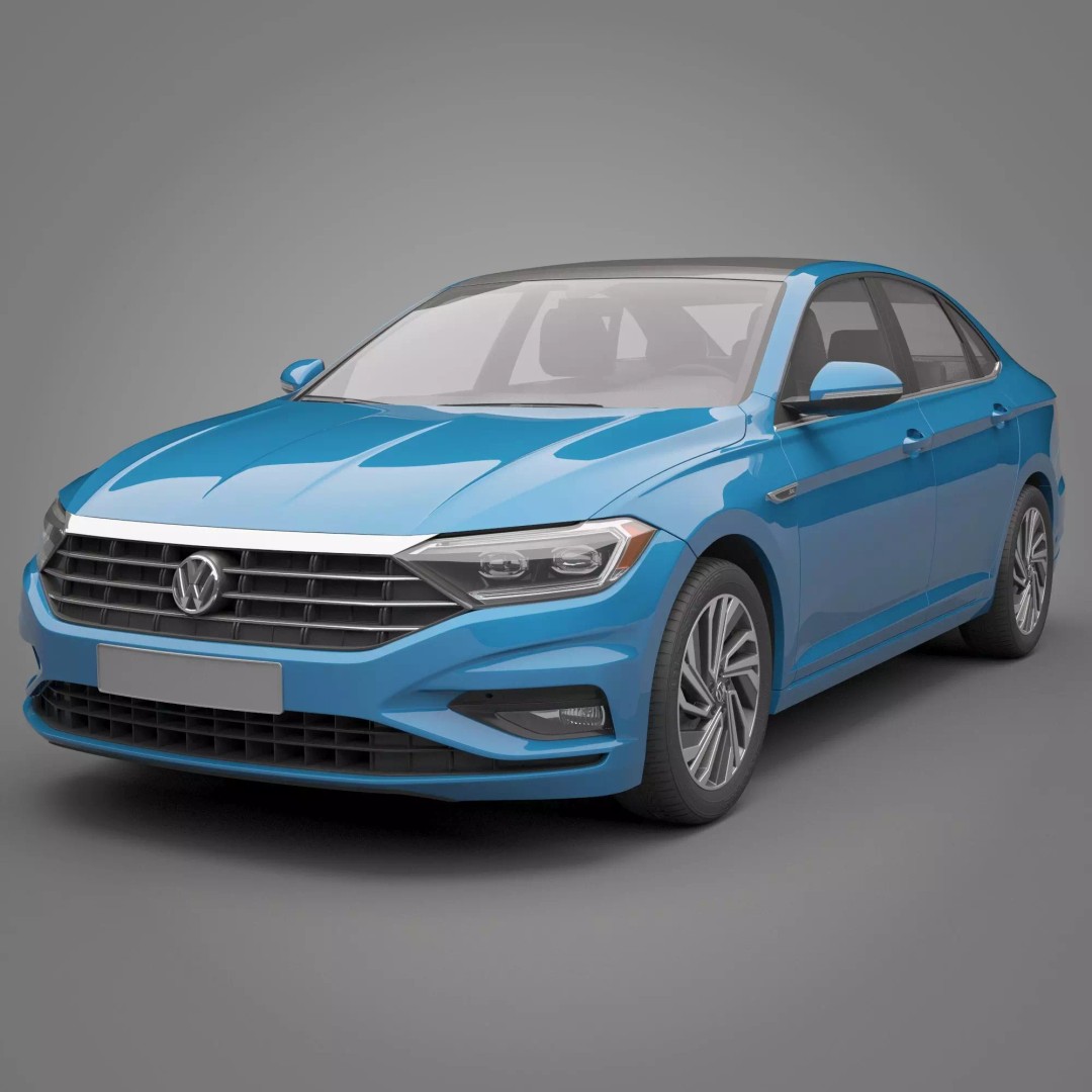Volkswagen Jetta 2018 3D Model – High Poly Car Asset, FBX, OBJ - View 2