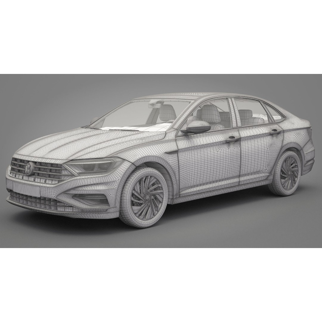 Volkswagen Jetta 2018 3D Model – High Poly Car Asset, FBX, OBJ - View 20