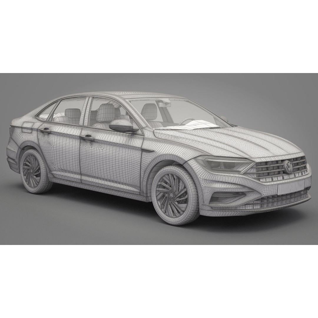 Volkswagen Jetta 2018 3D Model – High Poly Car Asset, FBX, OBJ - View 21