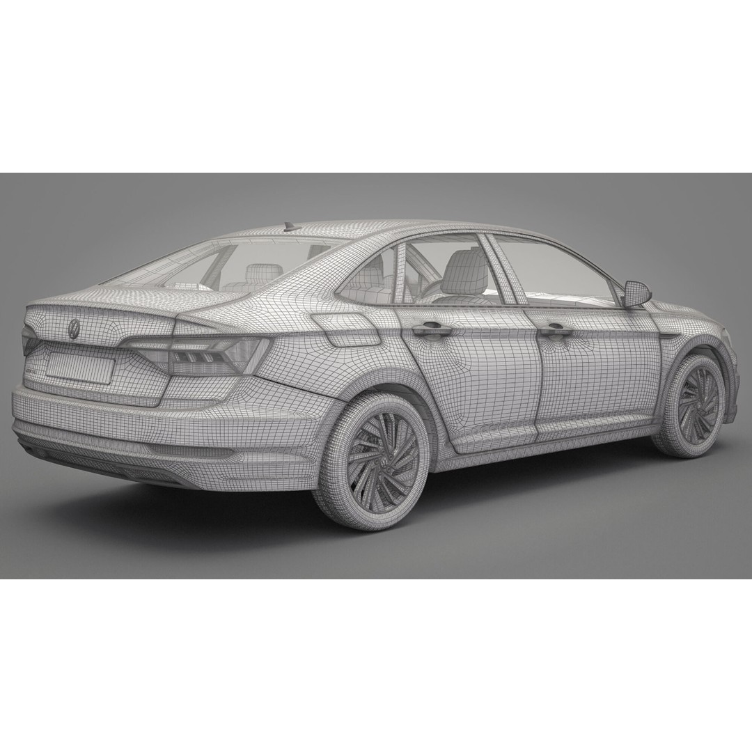 Volkswagen Jetta 2018 3D Model – High Poly Car Asset, FBX, OBJ - View 22