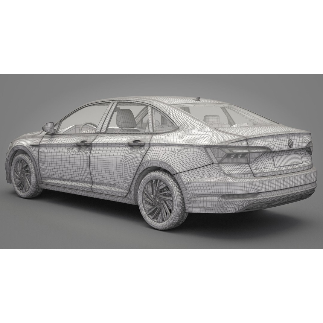 Volkswagen Jetta 2018 3D Model – High Poly Car Asset, FBX, OBJ - View 23