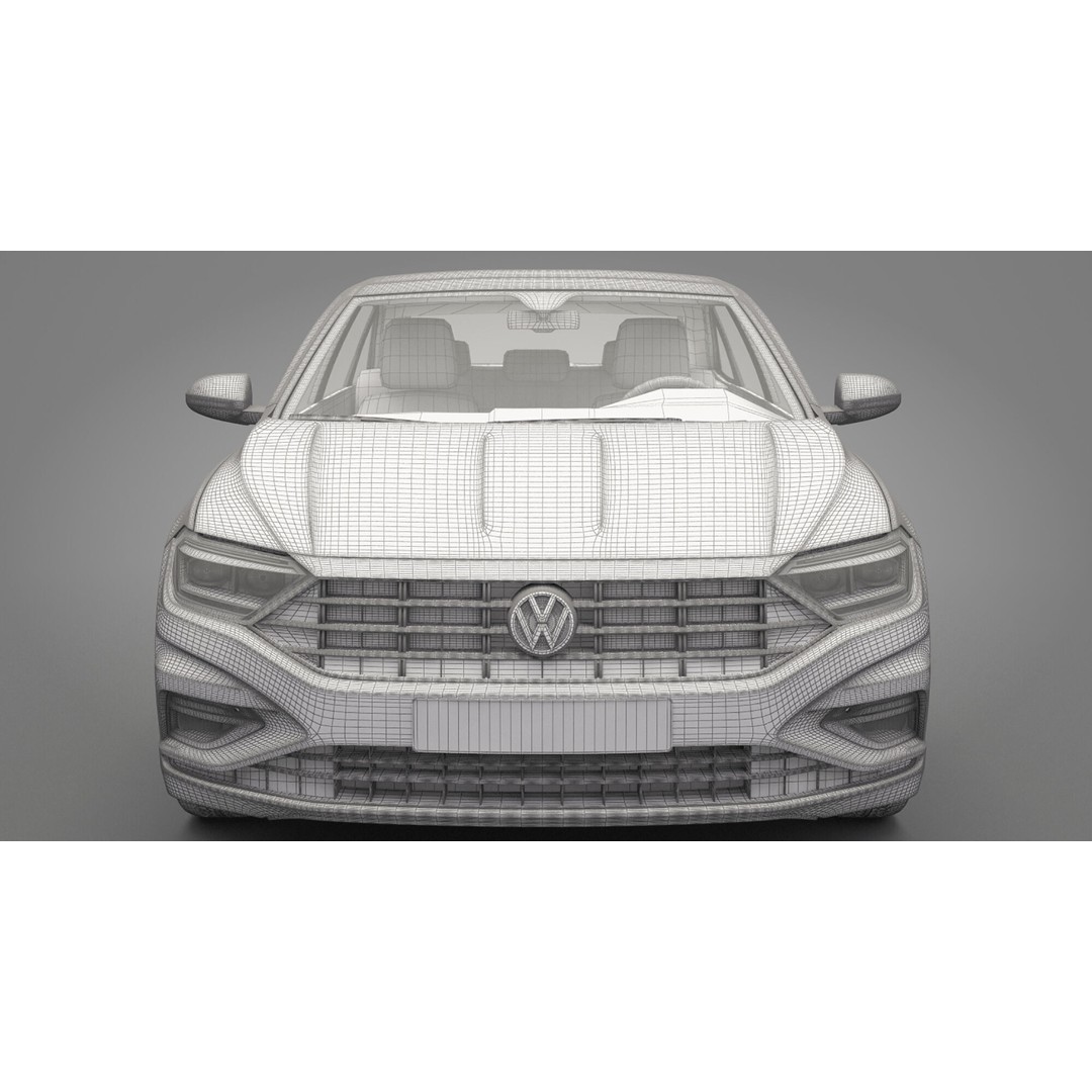 Volkswagen Jetta 2018 3D Model – High Poly Car Asset, FBX, OBJ - View 24