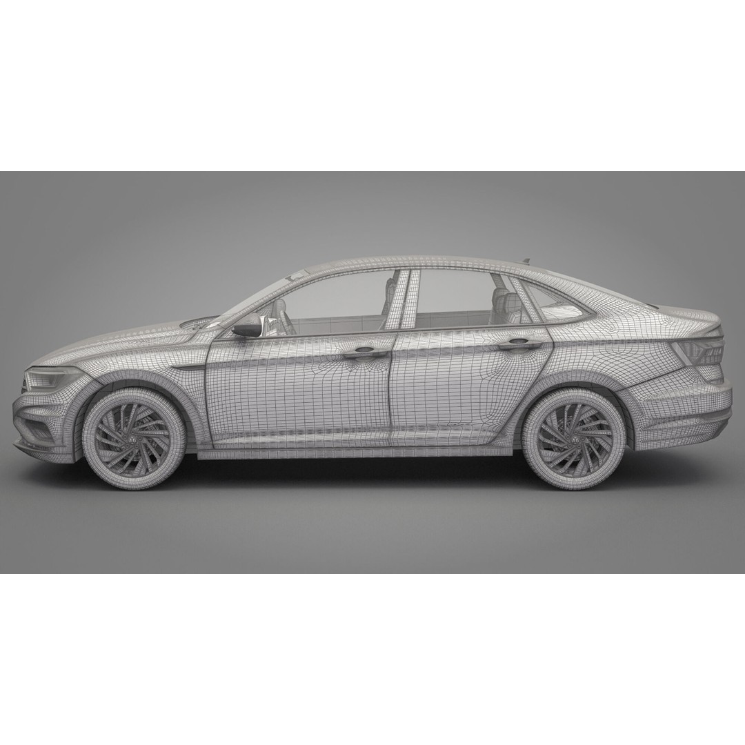Volkswagen Jetta 2018 3D Model – High Poly Car Asset, FBX, OBJ - View 26