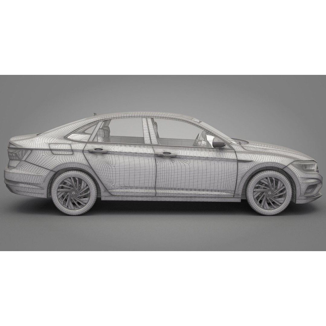 Volkswagen Jetta 2018 3D Model – High Poly Car Asset, FBX, OBJ - View 27