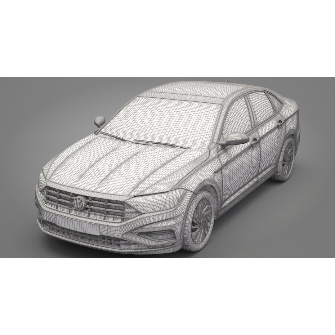 Volkswagen Jetta 2018 3D Model – High Poly Car Asset, FBX, OBJ - View 28