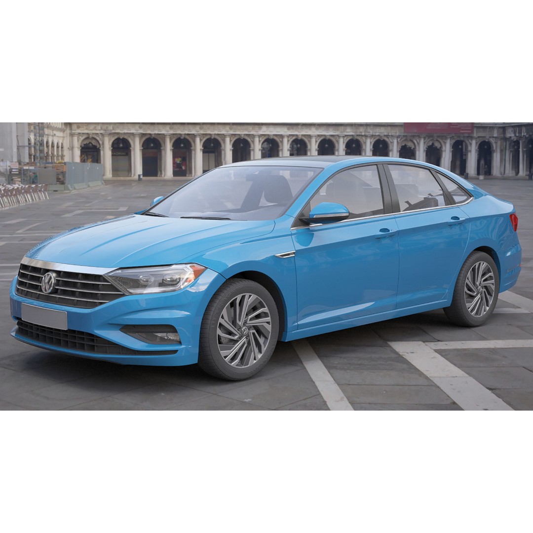 Volkswagen Jetta 2018 3D Model – High Poly Car Asset, FBX, OBJ - View 4