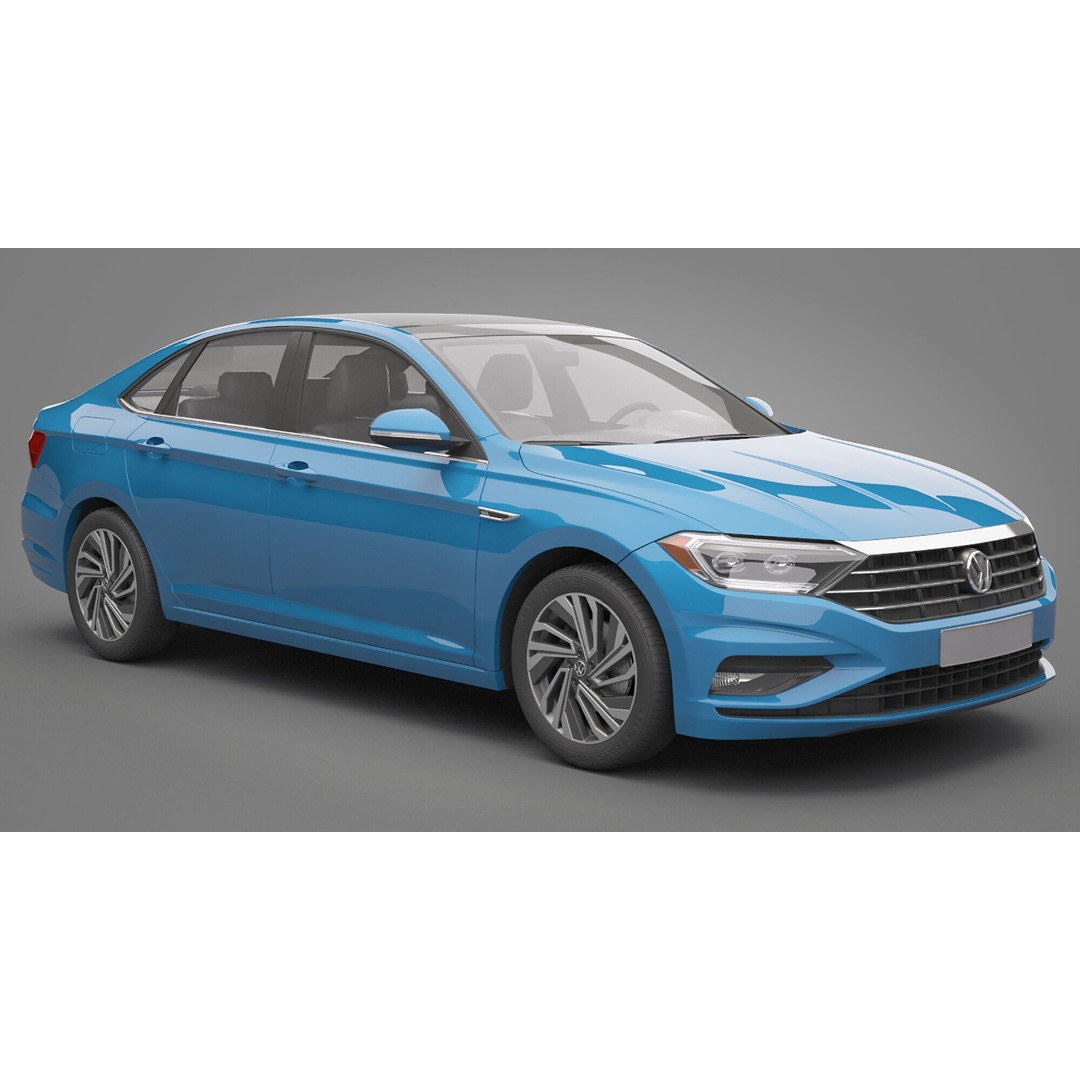 Volkswagen Jetta 2018 3D Model – High Poly Car Asset, FBX, OBJ - View 7