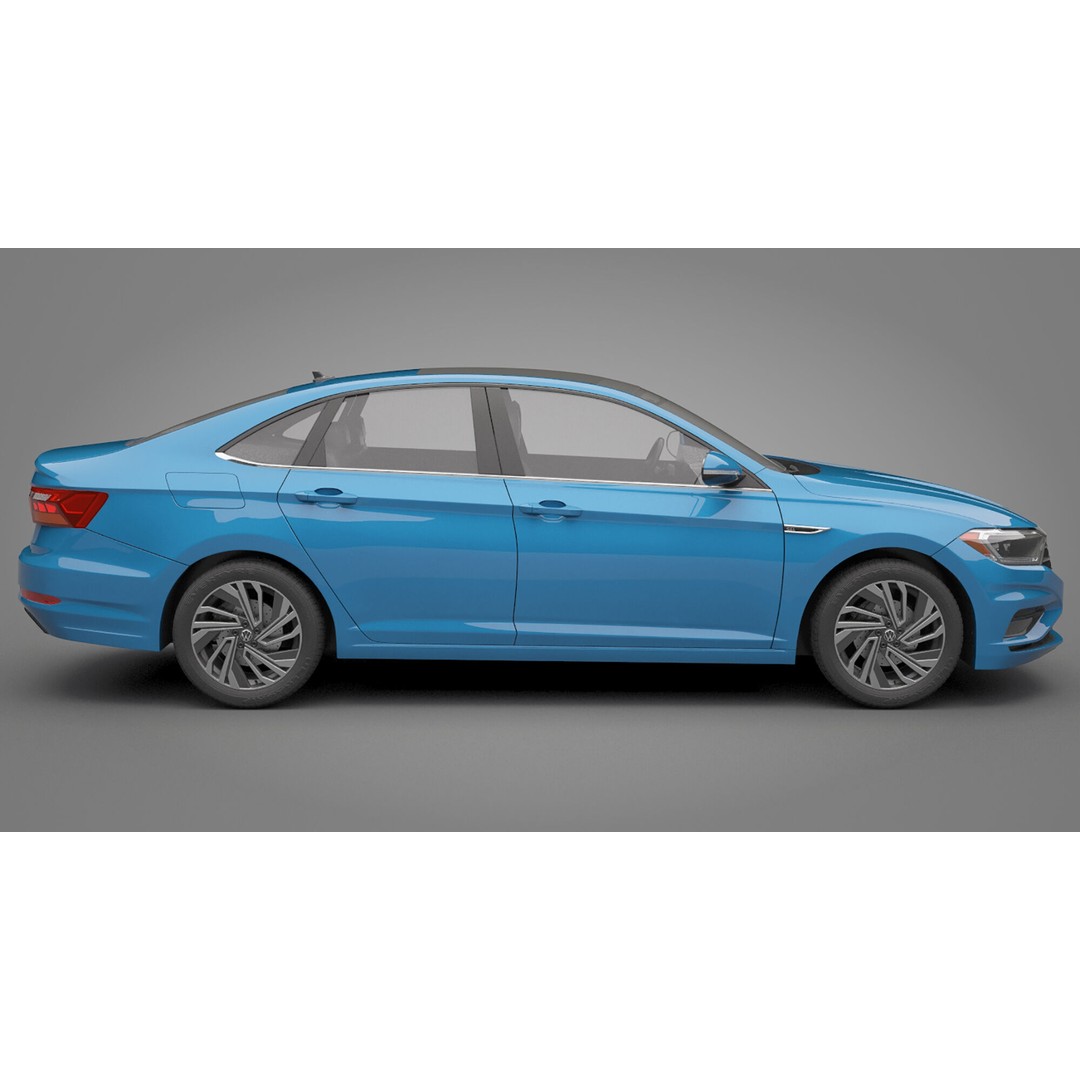 Volkswagen Jetta 2018 3D Model – High Poly Car Asset, FBX, OBJ - View 8