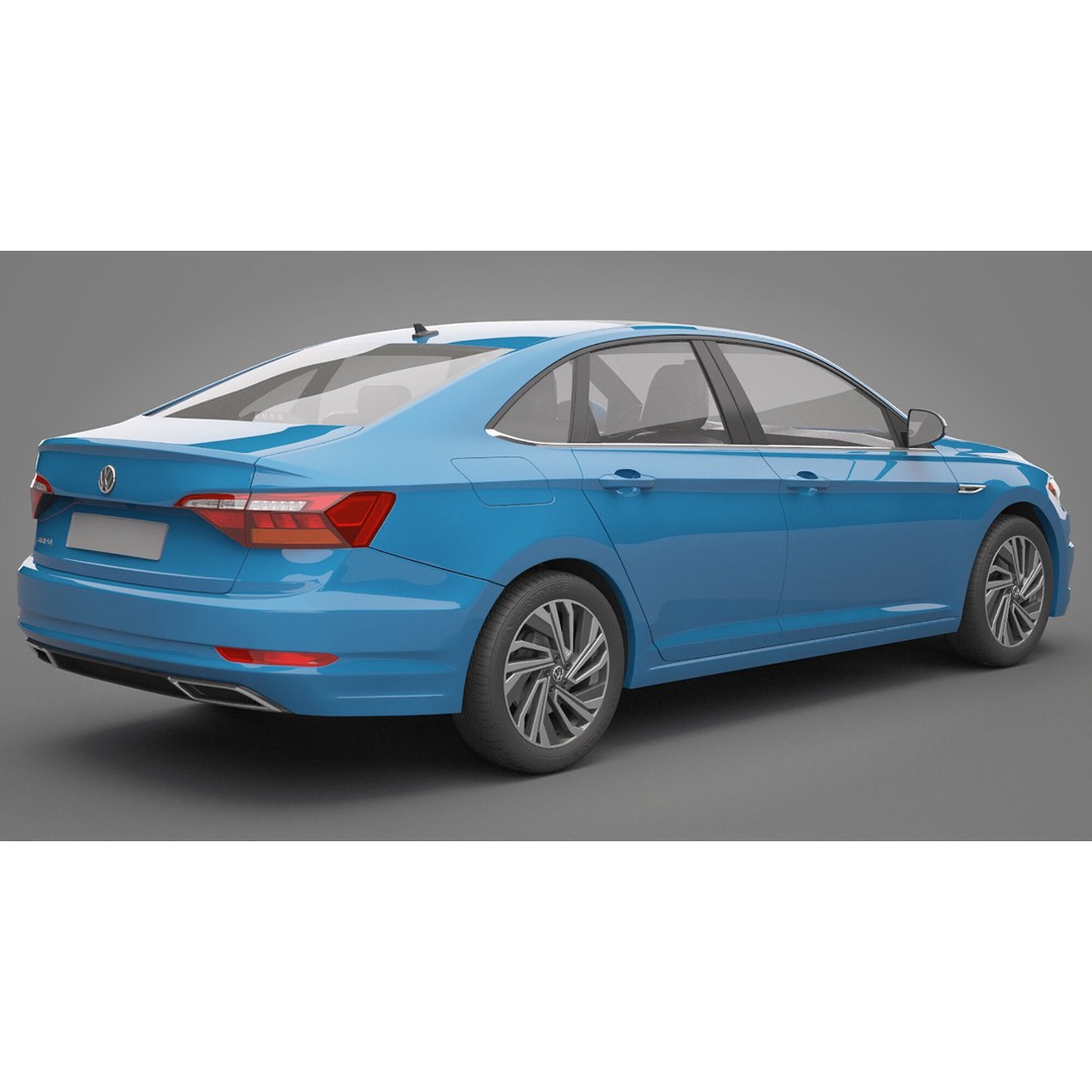 Volkswagen Jetta 2018 3D Model – High Poly Car Asset, FBX, OBJ - View 9