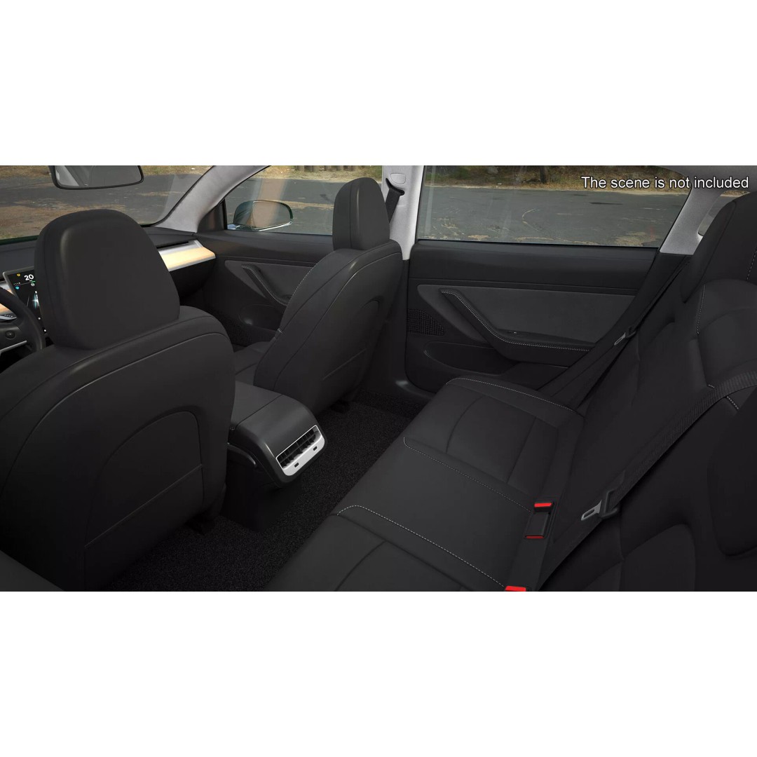 Tesla Model 3 3D Model – Carbon Fiber Sport Package, Rigged - View 10