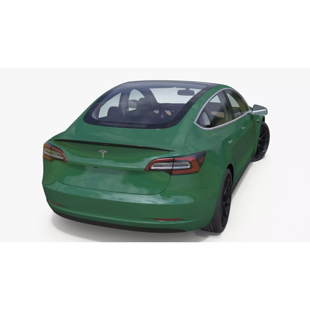 Tesla Model 3 3D Model – Carbon Fiber Sport Package, Rigged - View 19