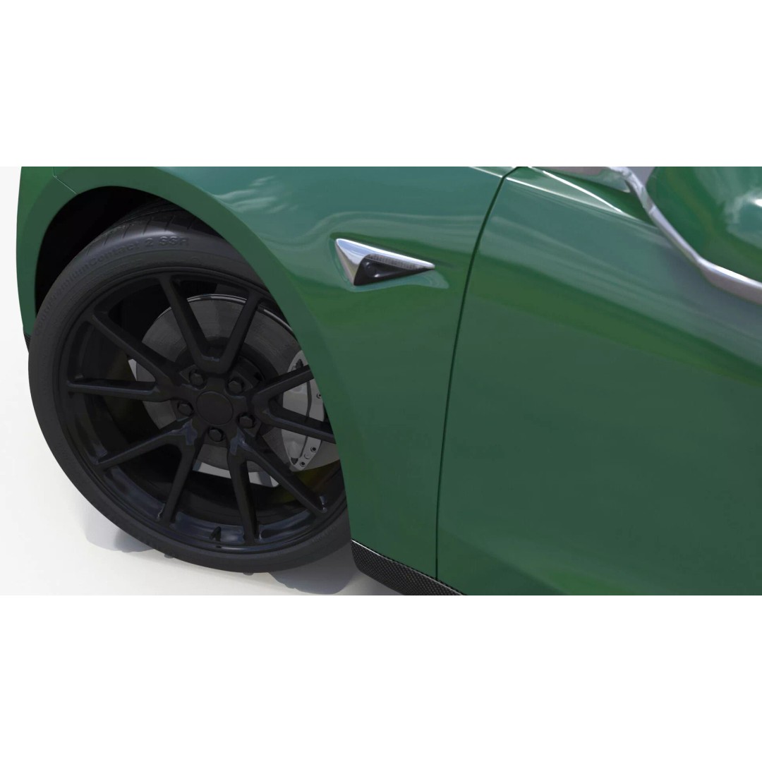 Tesla Model 3 3D Model – Carbon Fiber Sport Package, Rigged - View 20