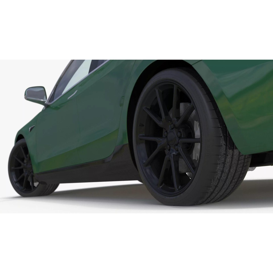 Tesla Model 3 3D Model – Carbon Fiber Sport Package, Rigged - View 23