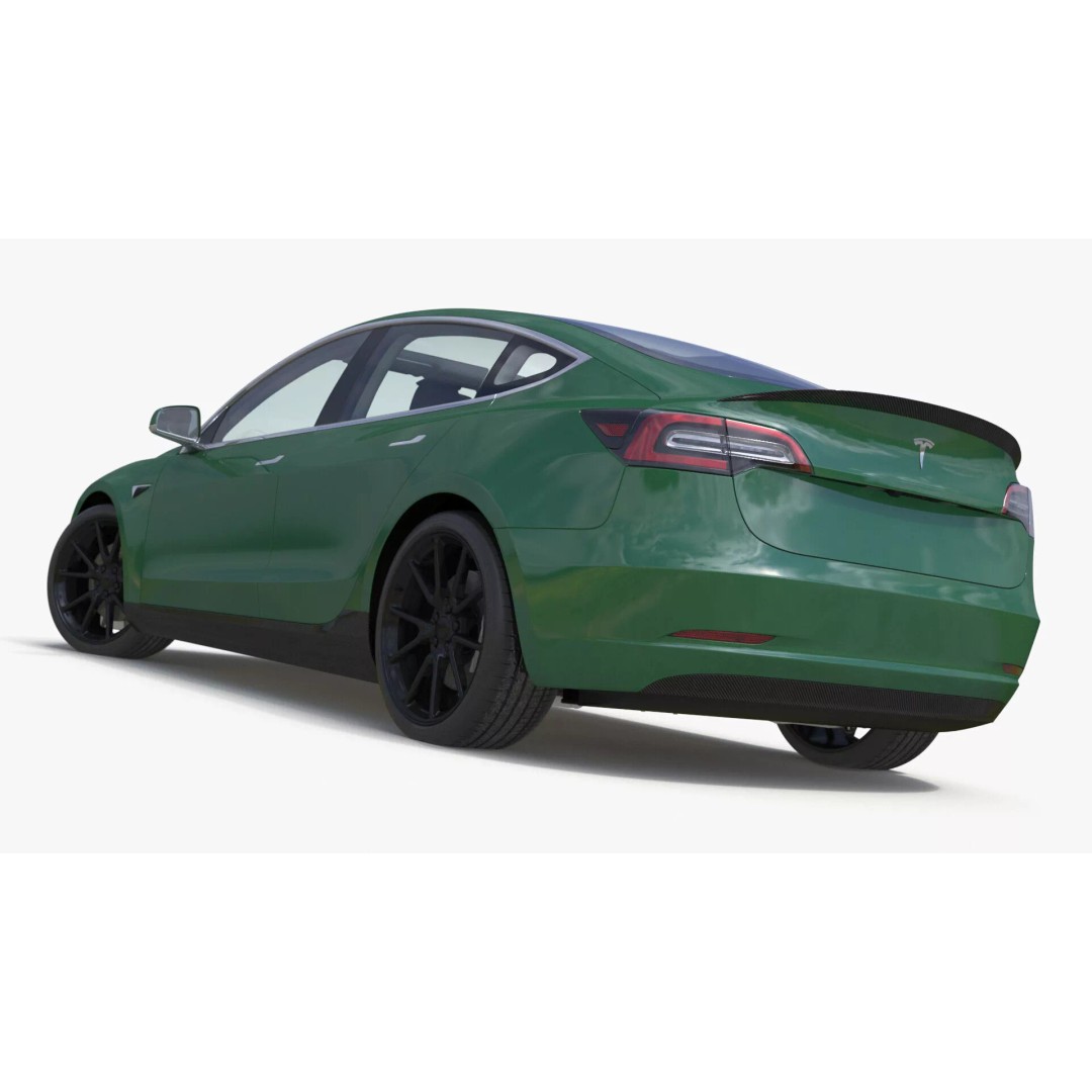 Tesla Model 3 3D Model – Carbon Fiber Sport Package, Rigged - View 26