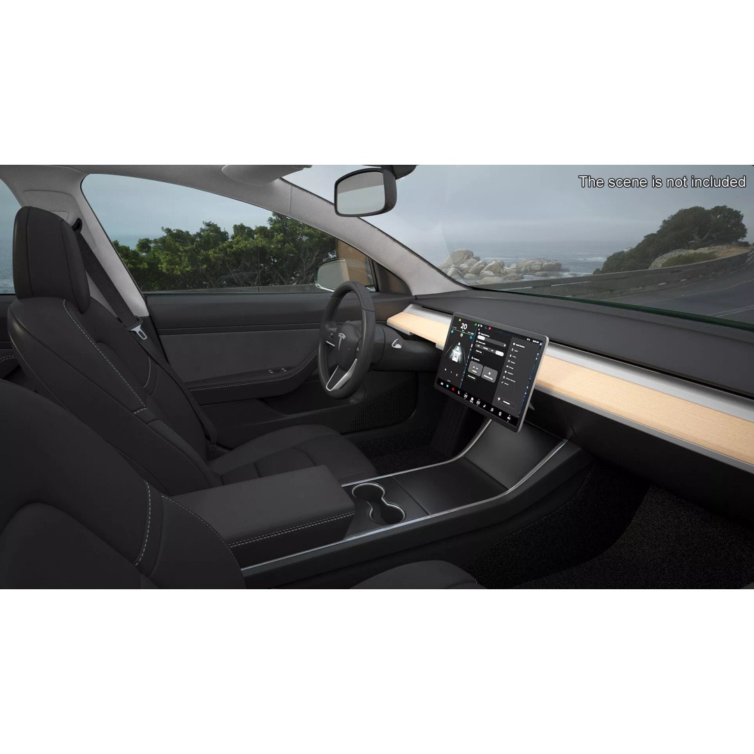 Tesla Model 3 3D Model – Carbon Fiber Sport Package, Rigged - View 7