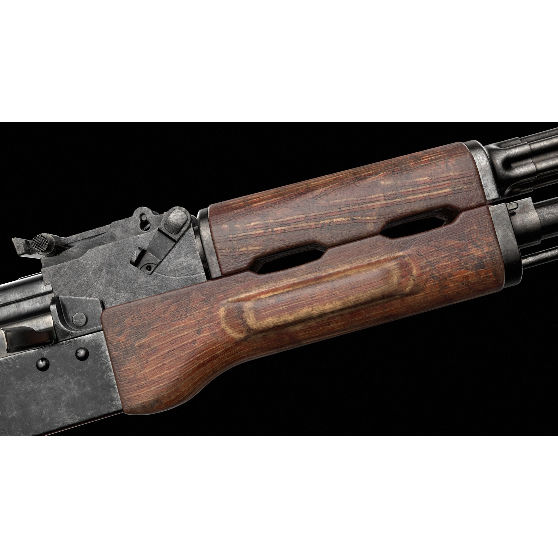AK-74 Kalashnikov Assault Rifle - Low-Poly Game-Ready 3D Model - View 13