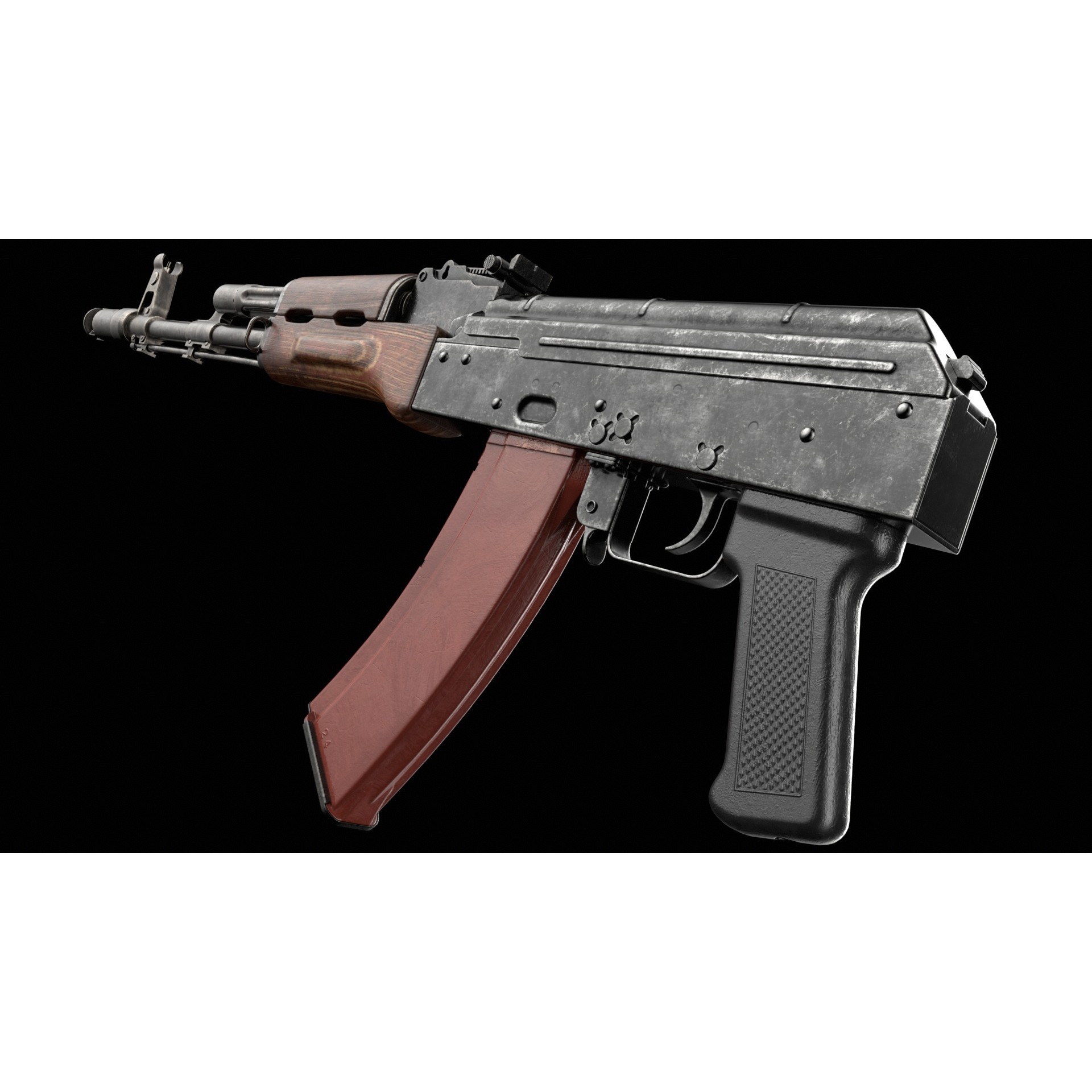 AK-74 Kalashnikov Assault Rifle - Low-Poly Game-Ready 3D Model - View 17