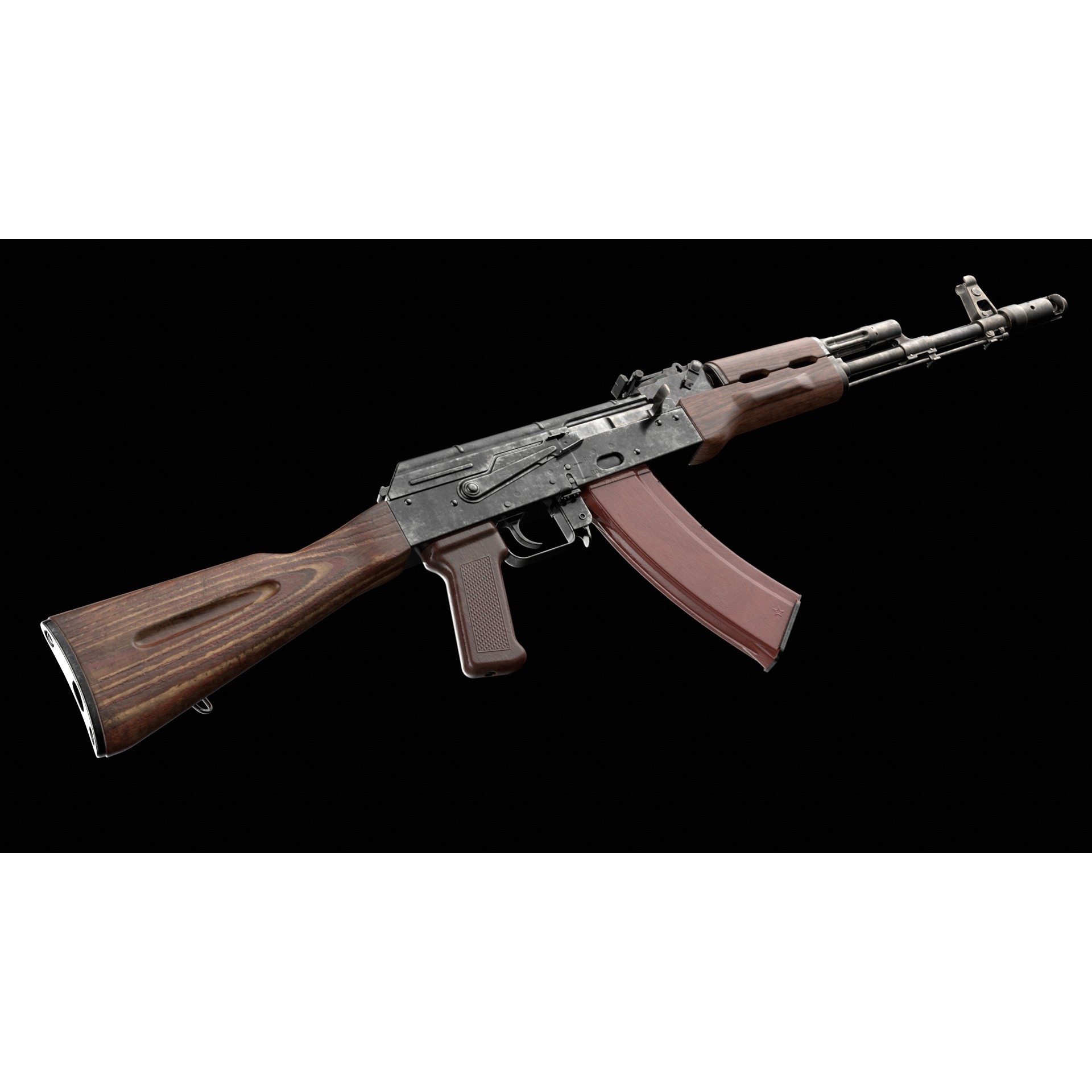 AK-74 Kalashnikov Assault Rifle - Low-Poly Game-Ready 3D Model - View 19