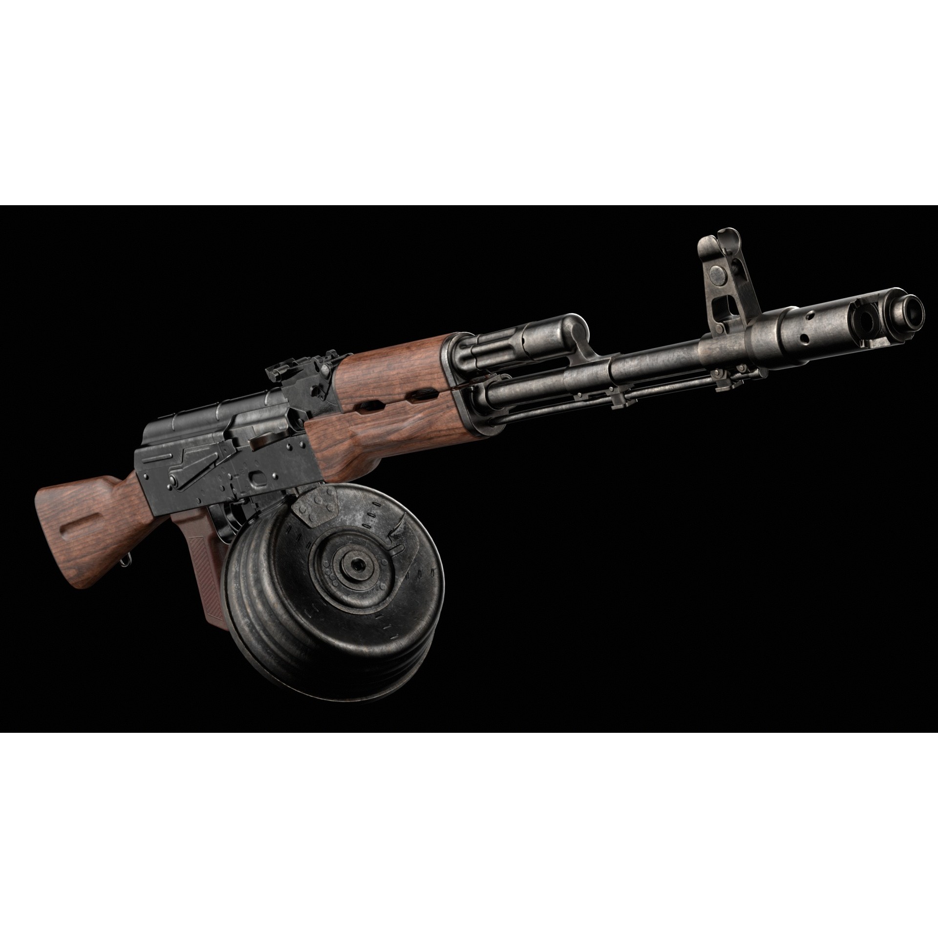 AK-74 Kalashnikov Assault Rifle - Low-Poly Game-Ready 3D Model - View 22