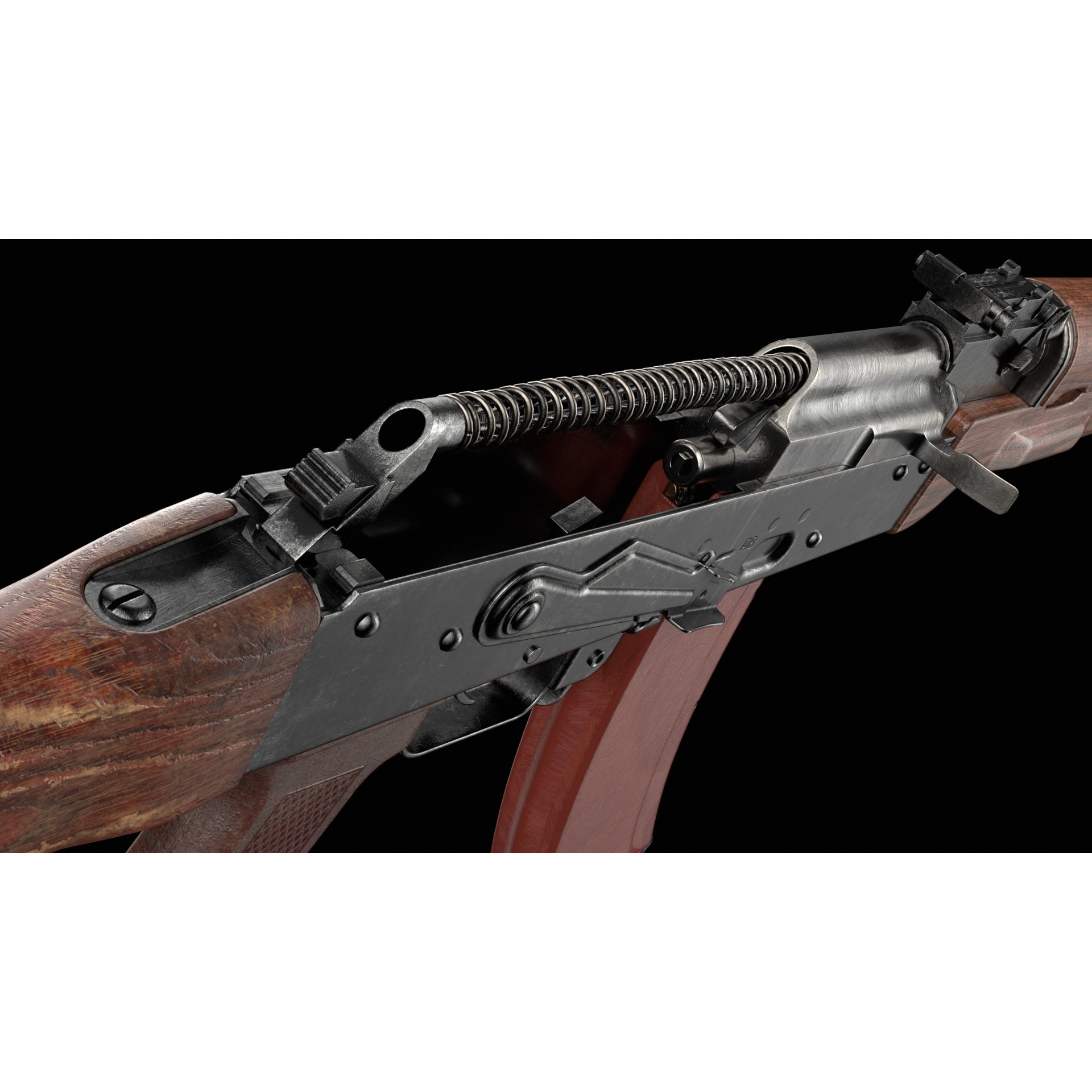 AK-74 Kalashnikov Assault Rifle - Low-Poly Game-Ready 3D Model - View 27