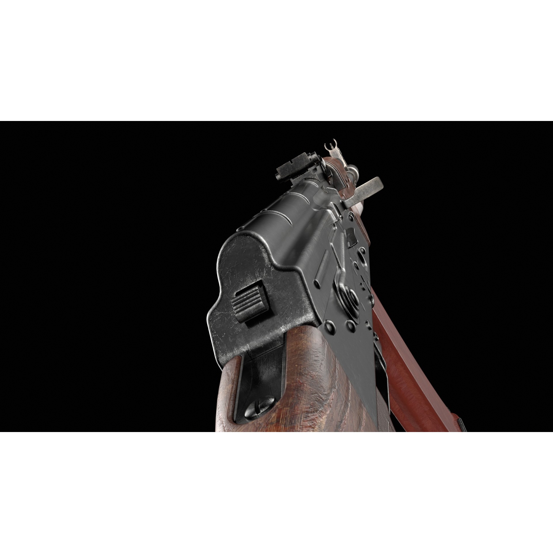 AK-74 Kalashnikov Assault Rifle - Low-Poly Game-Ready 3D Model - View 35