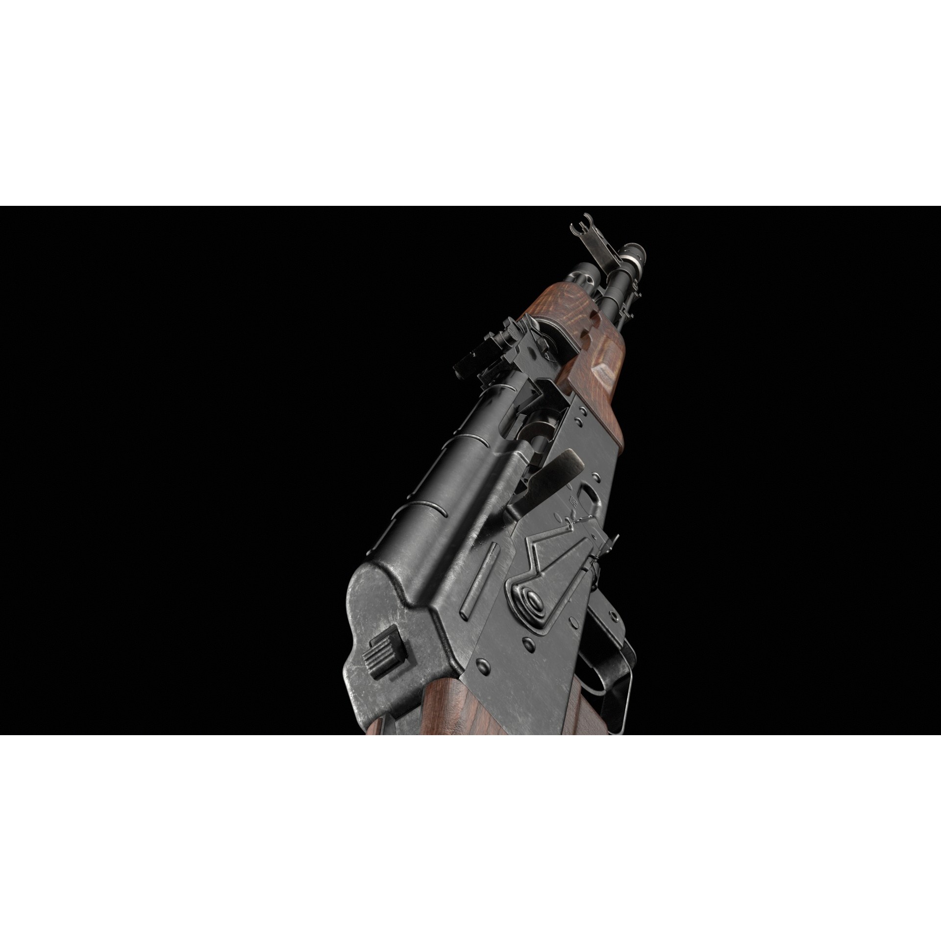 AK-74 Kalashnikov Assault Rifle - Low-Poly Game-Ready 3D Model - View 36