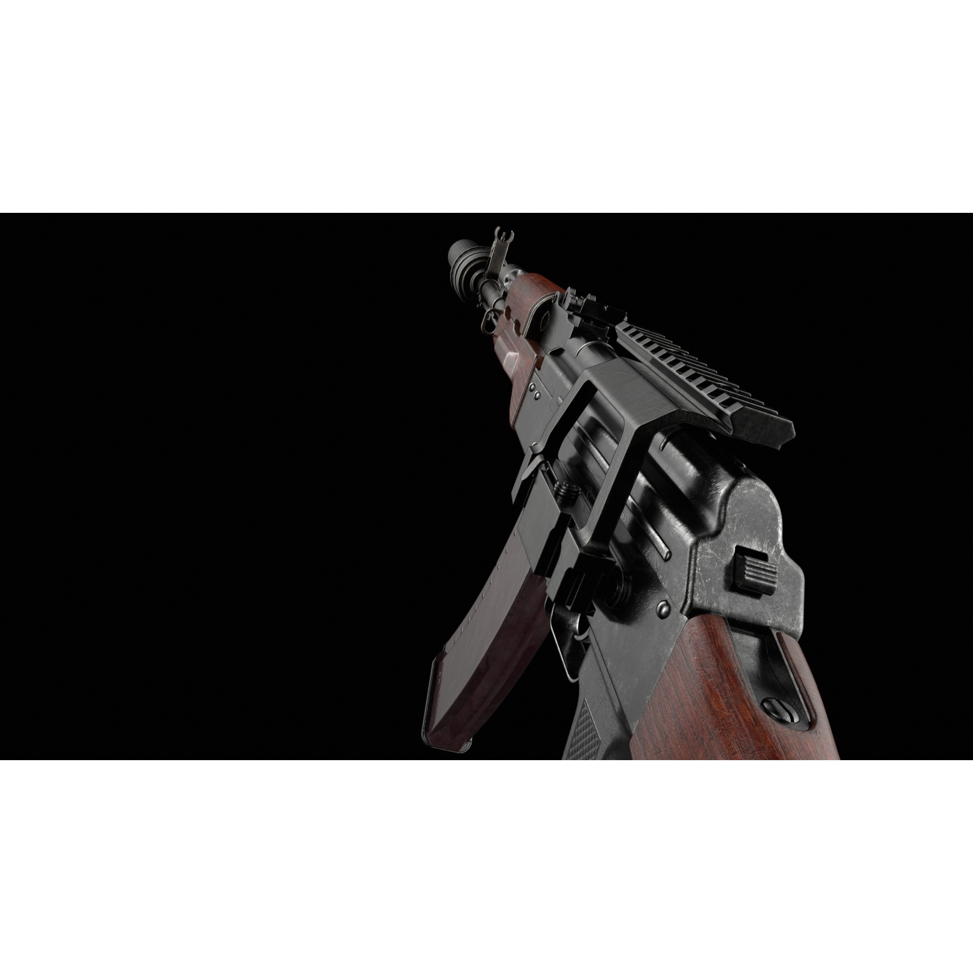 AK-74 Kalashnikov Assault Rifle - Low-Poly Game-Ready 3D Model - View 38