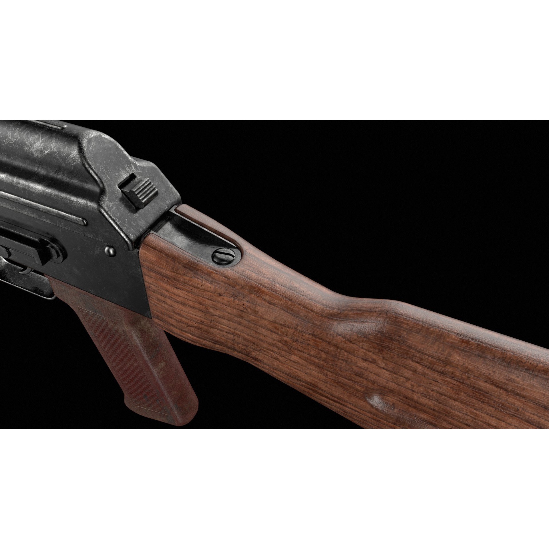 AK-74 Kalashnikov Assault Rifle - Low-Poly Game-Ready 3D Model - View 7