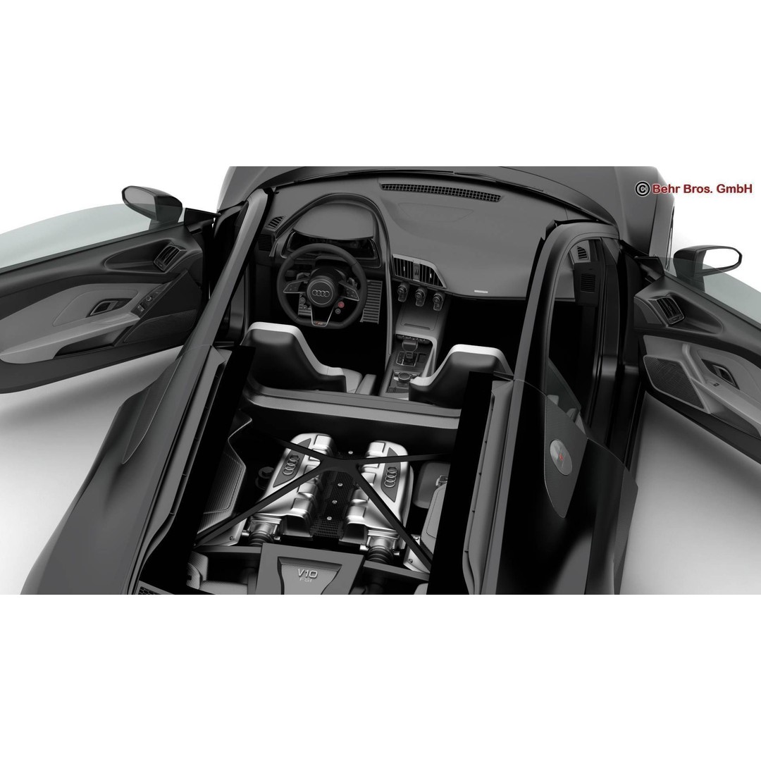 Audi R8 V10 2016 3D Model – High Poly Sport Car with Detailed Interior - View 14