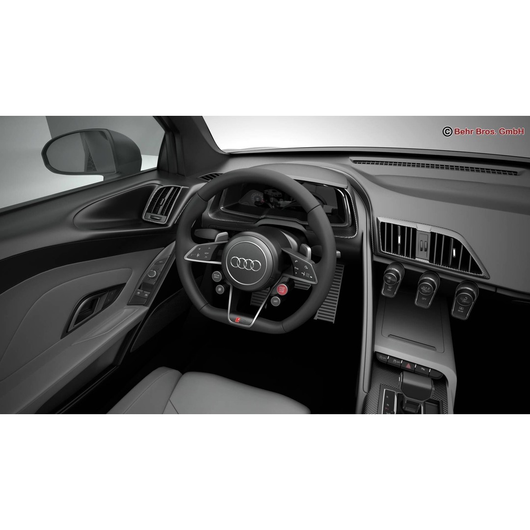 Audi R8 V10 2016 3D Model – High Poly Sport Car with Detailed Interior - View 16
