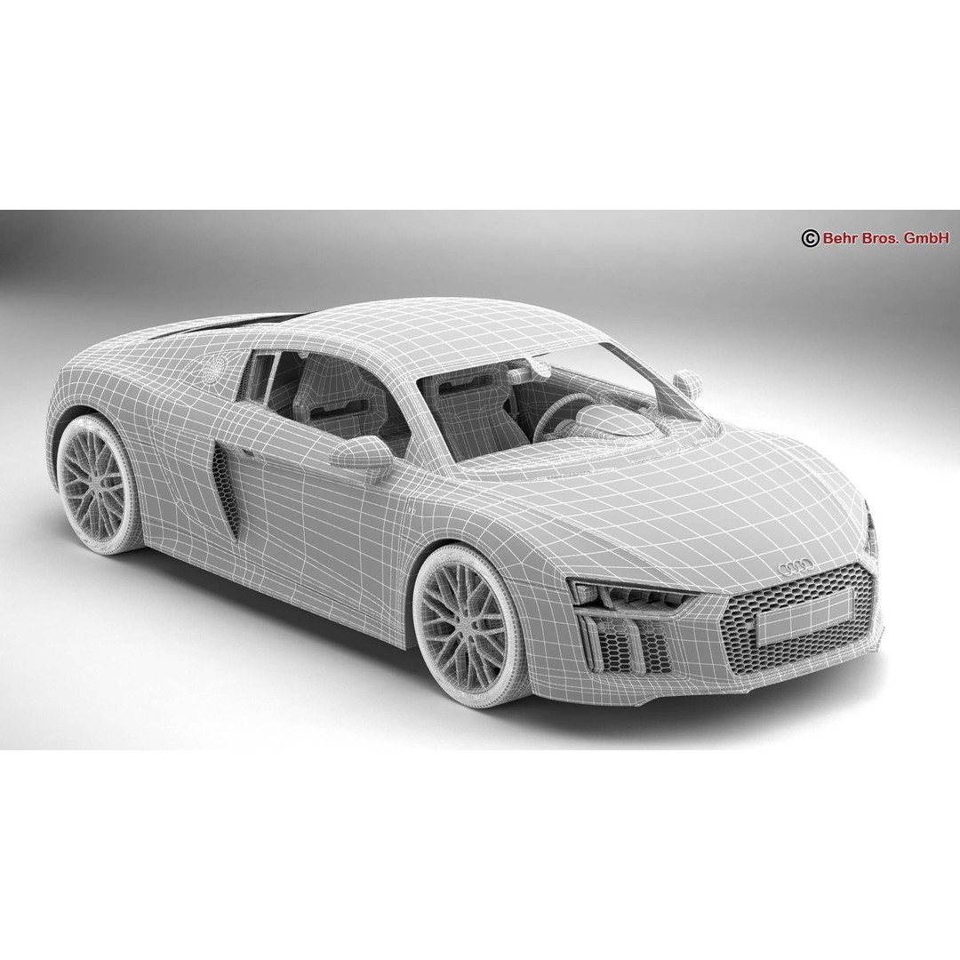 Audi R8 V10 2016 3D Model – High Poly Sport Car with Detailed Interior - View 17