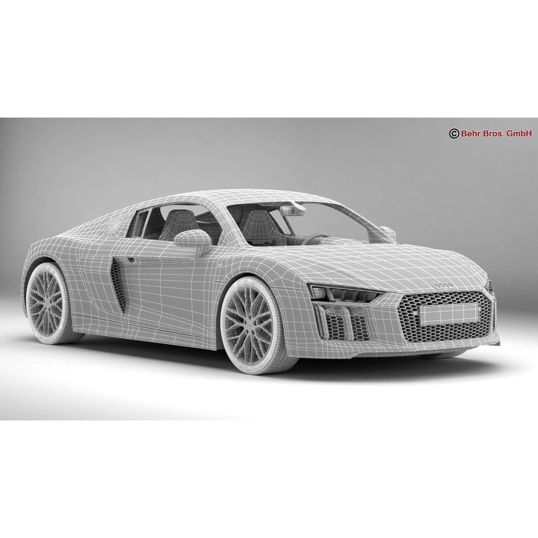Audi R8 V10 2016 3D Model – High Poly Sport Car with Detailed Interior - View 18