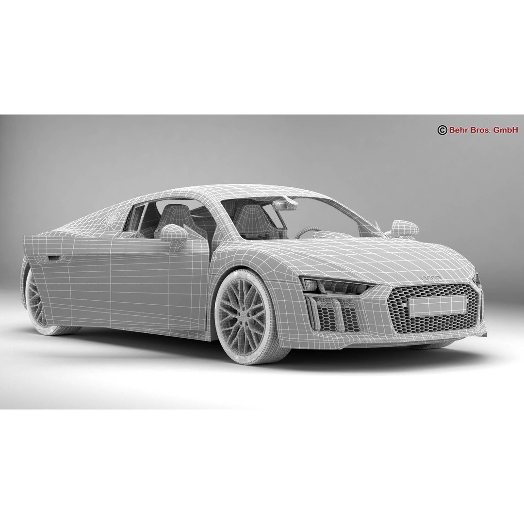 Audi R8 V10 2016 3D Model – High Poly Sport Car with Detailed Interior - View 19