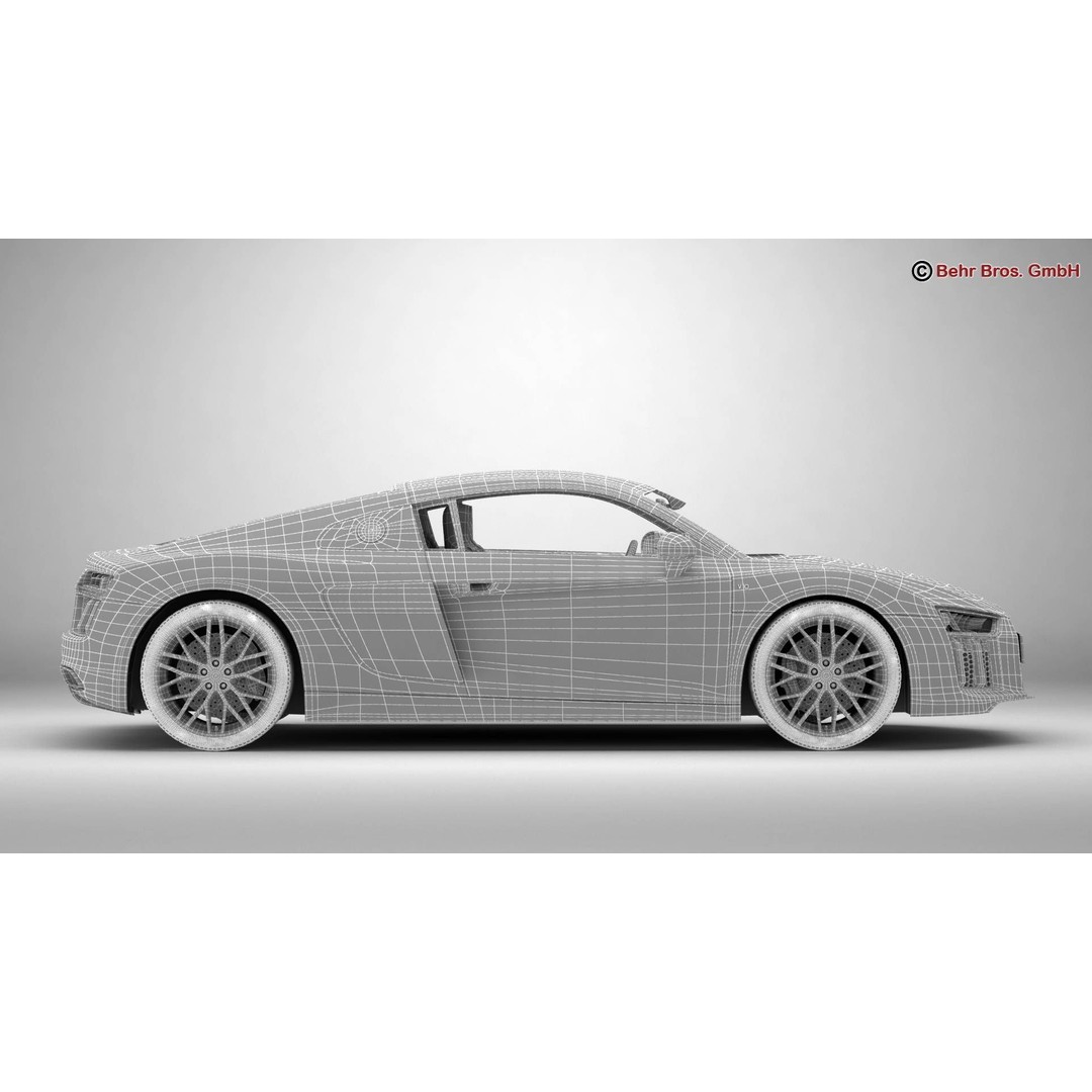 Audi R8 V10 2016 3D Model – High Poly Sport Car with Detailed Interior - View 22
