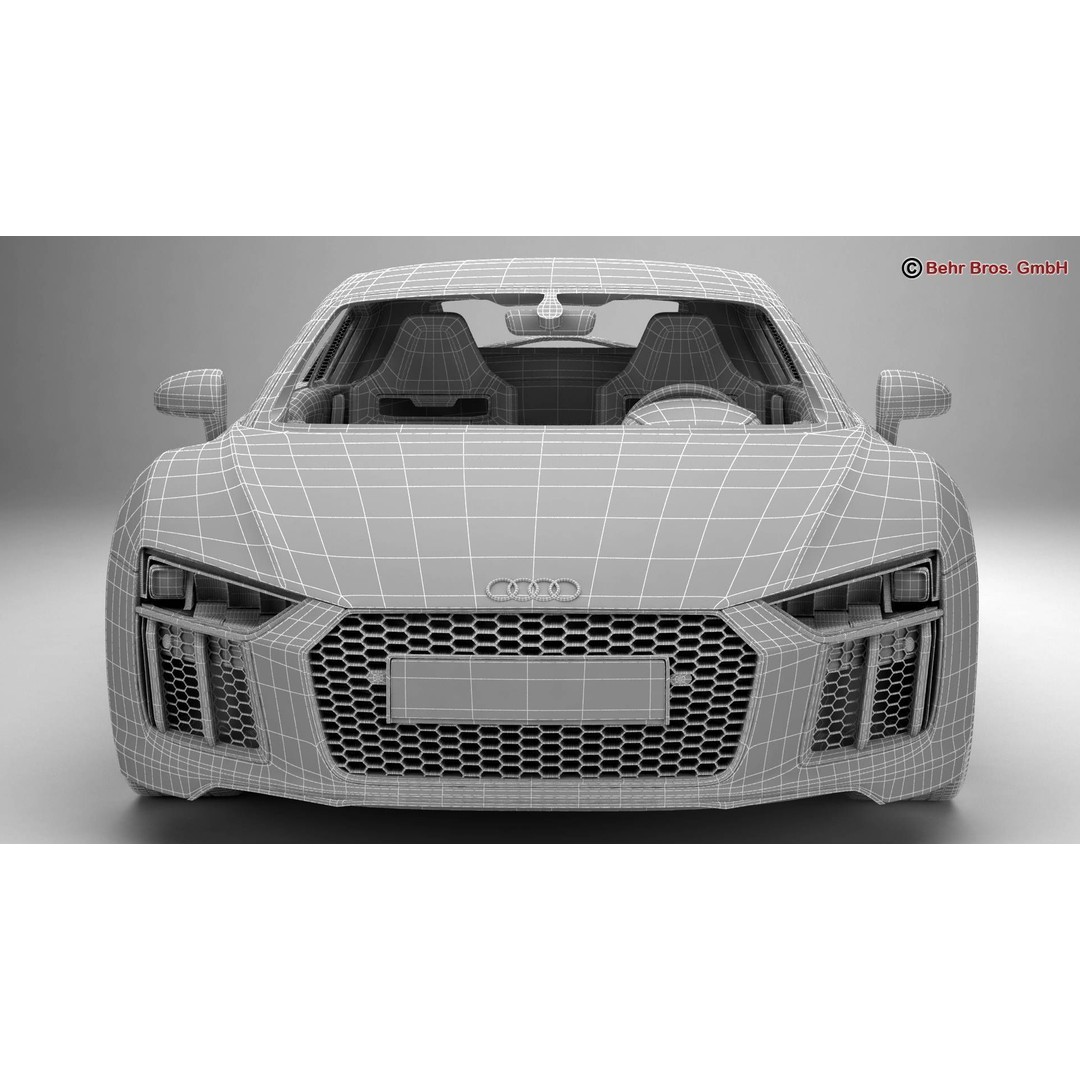 Audi R8 V10 2016 3D Model – High Poly Sport Car with Detailed Interior - View 23