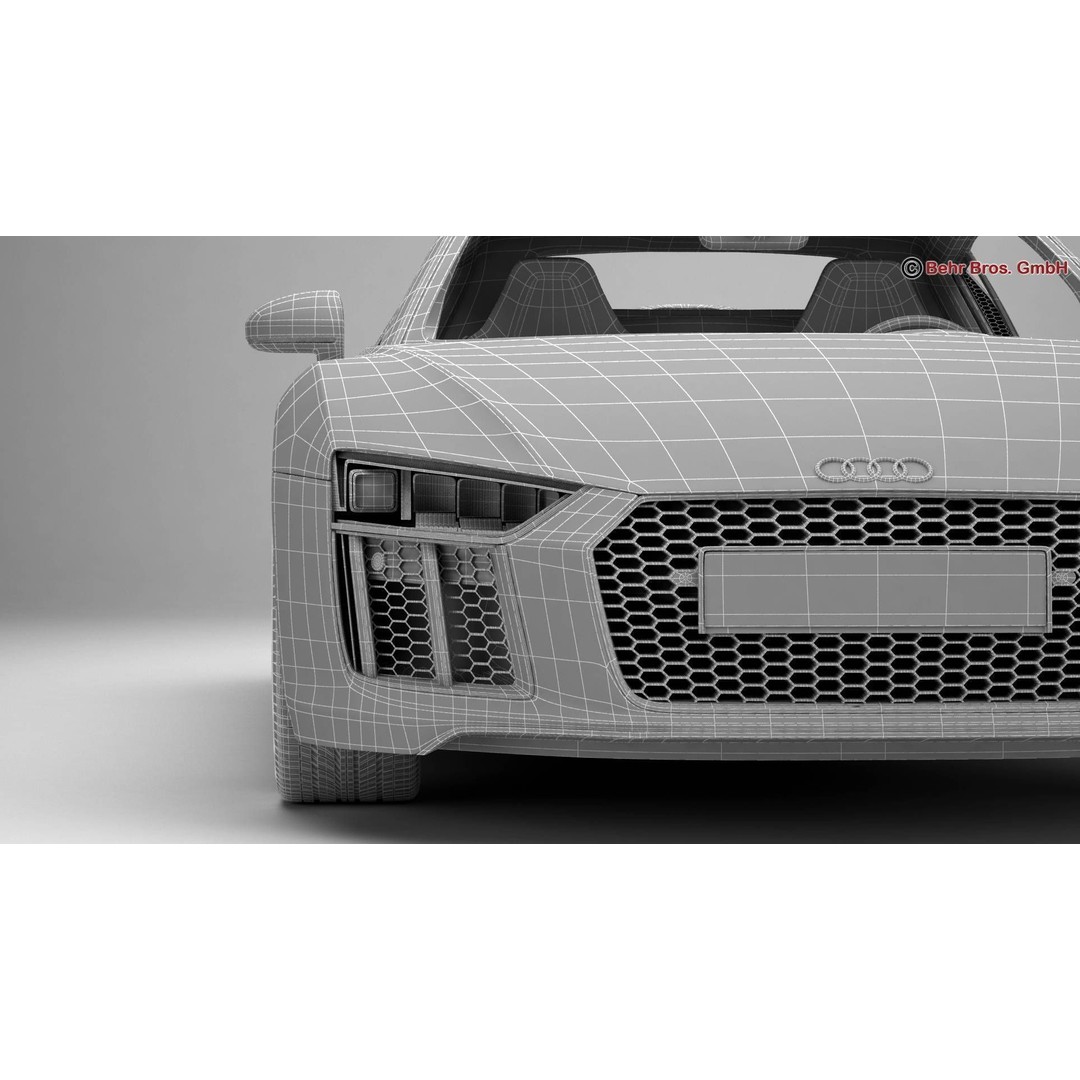 Audi R8 V10 2016 3D Model – High Poly Sport Car with Detailed Interior - View 24