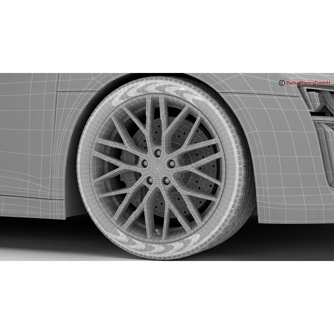 Audi R8 V10 2016 3D Model – High Poly Sport Car with Detailed Interior - View 25