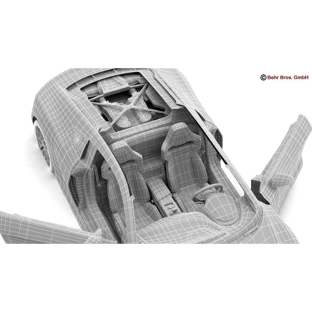 Audi R8 V10 2016 3D Model – High Poly Sport Car with Detailed Interior - View 28