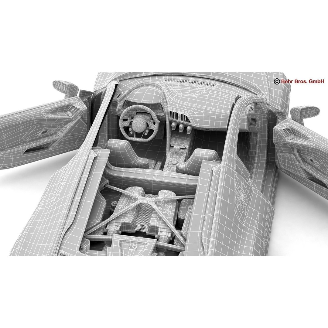 Audi R8 V10 2016 3D Model – High Poly Sport Car with Detailed Interior - View 29