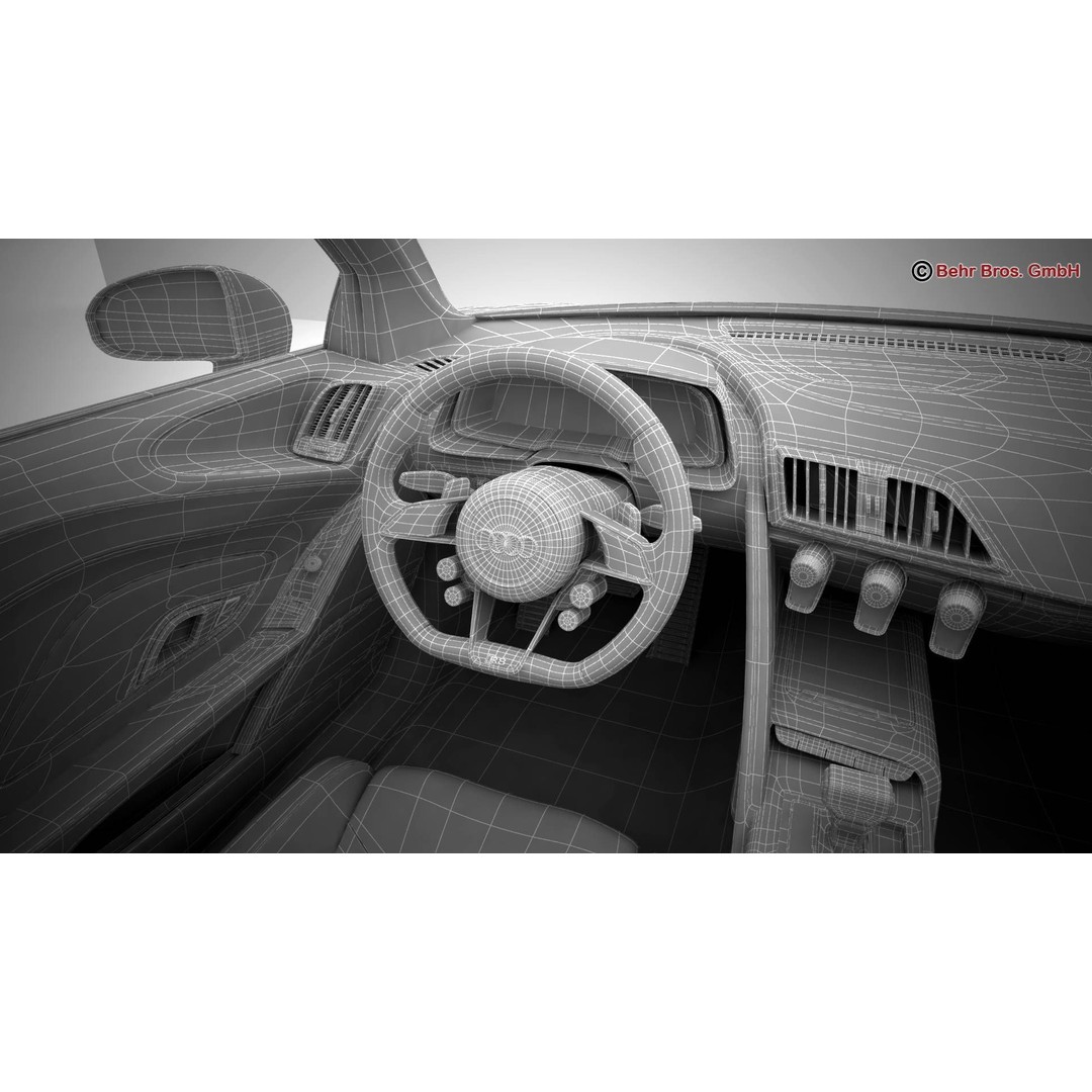 Audi R8 V10 2016 3D Model – High Poly Sport Car with Detailed Interior - View 31