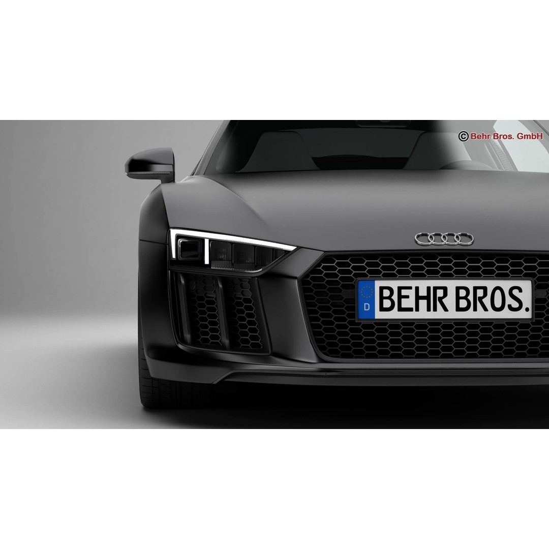 Audi R8 V10 2016 3D Model – High Poly Sport Car with Detailed Interior - View 9