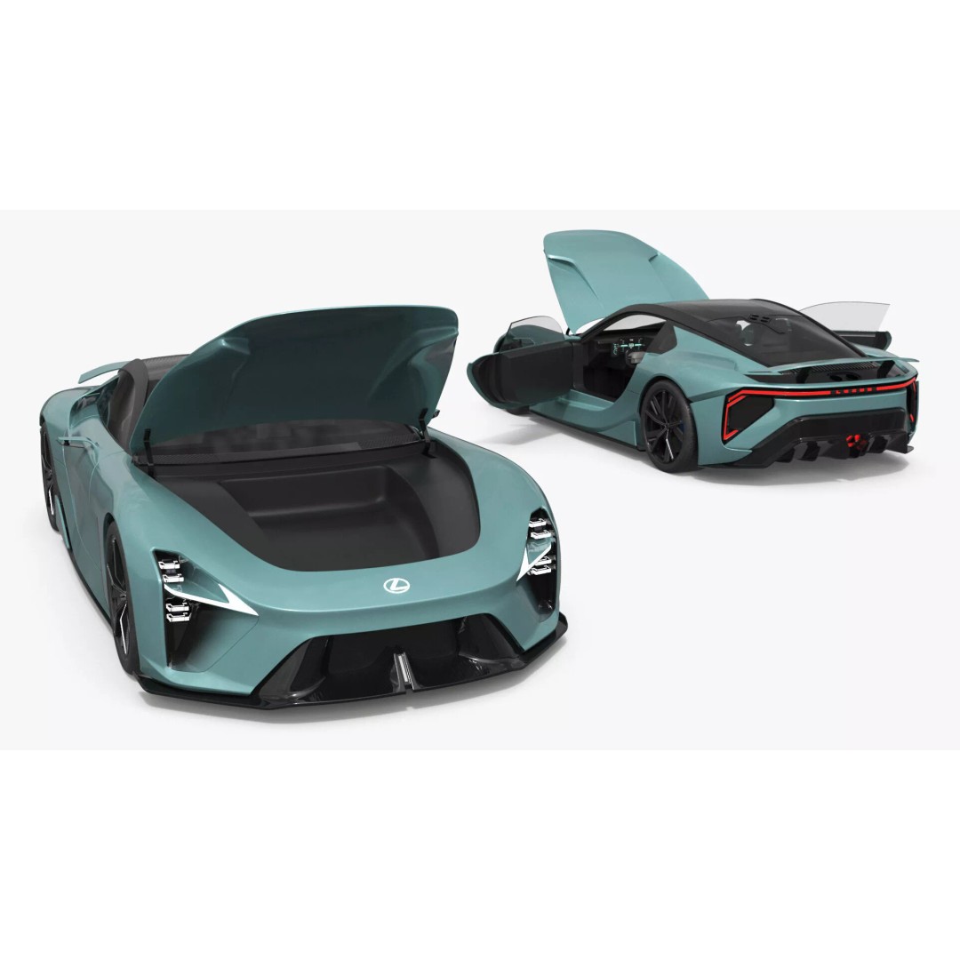 Lexus Future Sport Concept Vehicle 3D Model – Turquoise PBR Asset, FBX - View 13